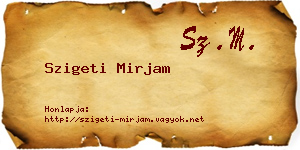 Szigeti Mirjam névjegykártya